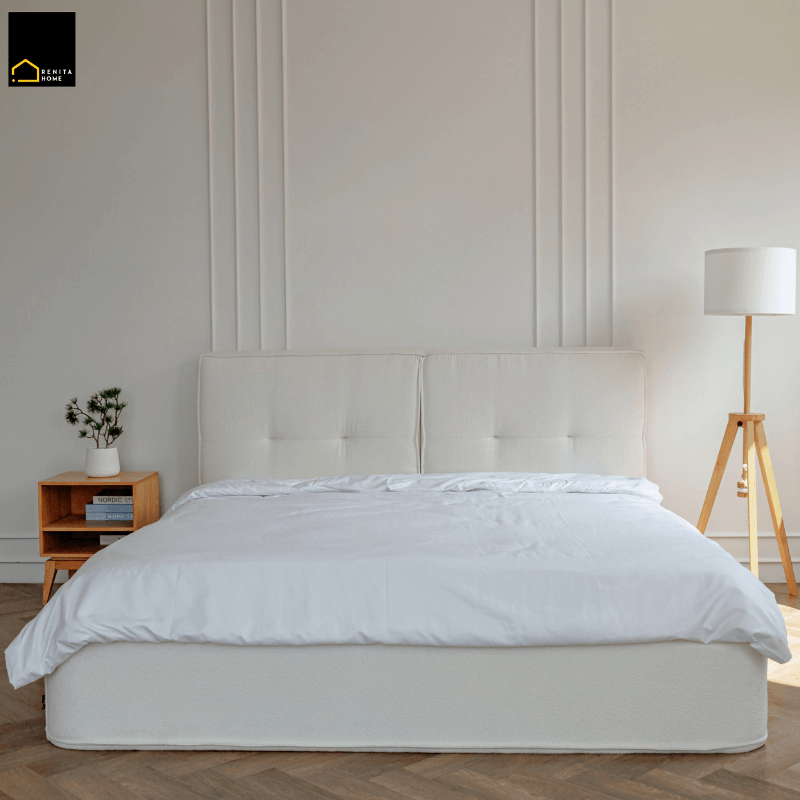 เตียงนอน 6 ฟุต RENITA HOME รุ่น Cleo สีครีม_3